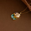 Necklace Titanium Steel Copper Electroplating Geometric Flower Light Luxury Retro Jewelry