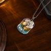 Necklace Titanium Steel Copper Electroplating Geometric Flower Light Luxury Retro Jewelry