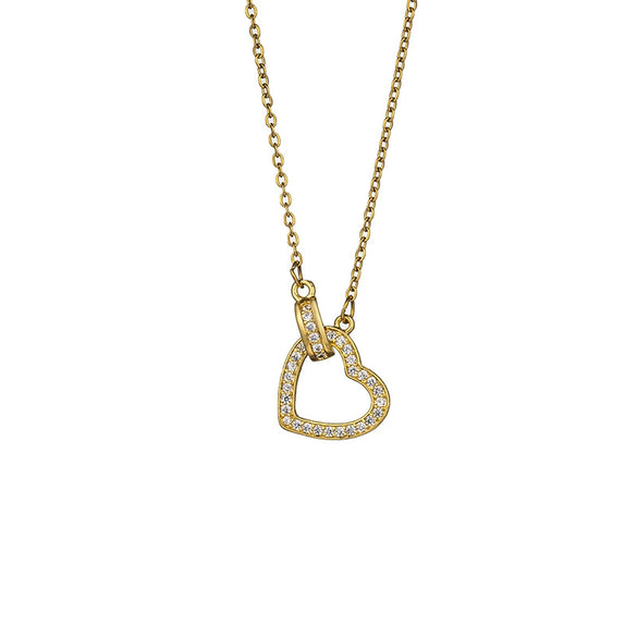 Necklace Titanium Steel Copper Flower Pattern Electroplating For Women