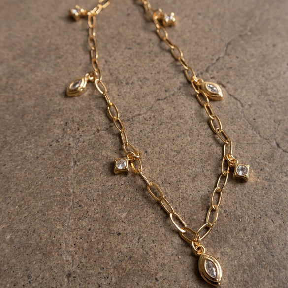 Necklace Titanium Steel Copper Geometric Animal Retro Electroplated Pendant Marquise Paper Clip Chain