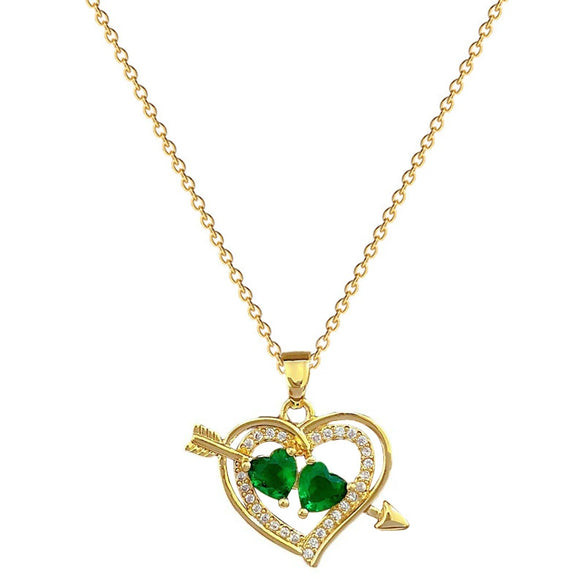 Necklace Titanium Steel Copper Geometric Arrow Through The Heart Design