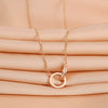 Necklace Titanium Steel Copper Geometric Double Ring Full Diamond O Word Chain Women's