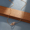 Necklace Titanium Steel Copper Geometric Double Ring Full Diamond O Word Chain Women's