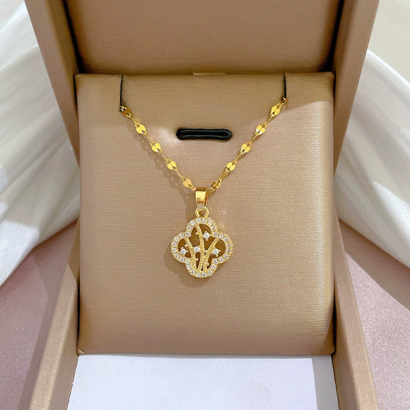 Necklace Titanium Steel Copper Geometric Electroplating Women's