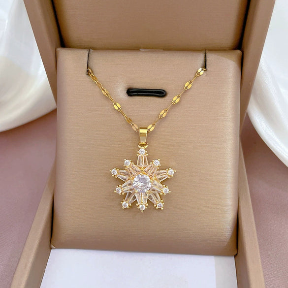Necklace Titanium Steel Copper Geometric Electroplating Women's