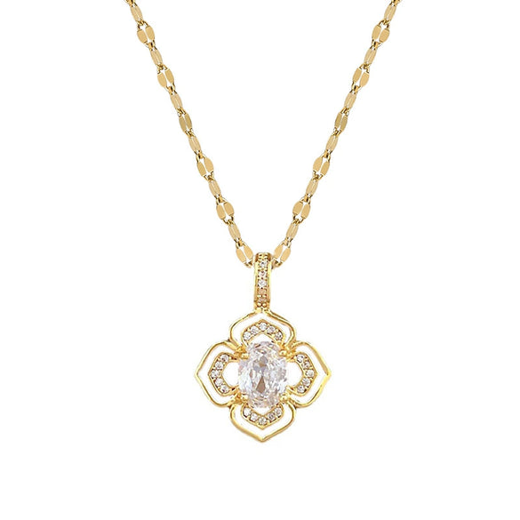 Necklace Titanium Steel Copper Geometric Electroplating Women's