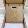 Necklace Titanium Steel Copper Geometric Hollow Bow Light Luxury Elegant Gorgeous Unisex Allmatch Clavicle Chain