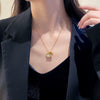 Necklace Titanium Steel Copper Geometric Microinlaid Diamond Light Luxury Women's Ochain Pendant Jewelry