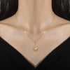 Necklace Titanium Steel Copper Geometric Rotating Zircon Light Luxury Unisex