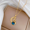 Necklace Titanium Steel Copper Geometric Star And Moon Zircon Light Luxury Elegant Gorgeous Unisex