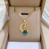 Necklace Titanium Steel Copper Geometric Star And Moon Zircon Light Luxury Elegant Gorgeous Unisex
