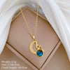 Necklace Titanium Steel Copper Geometric Star And Moon Zircon Light Luxury Elegant Gorgeous Unisex