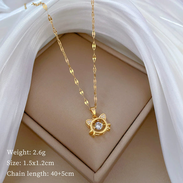 Necklace Titanium Steel Copper Geometric Style For Women