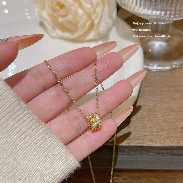 Necklace Titanium Steel Copper Geometric Vintage Plants Flowers Set With Zirconia For Women