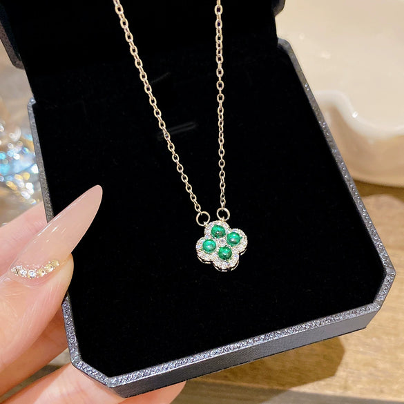 Necklace Titanium Steel Copper Geometric Vintage Plants Flowers Set With Zirconia For Women