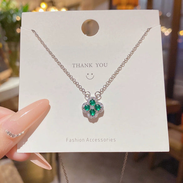 Necklace Titanium Steel Copper Geometric Vintage Plants Flowers Set With Zirconia For Women