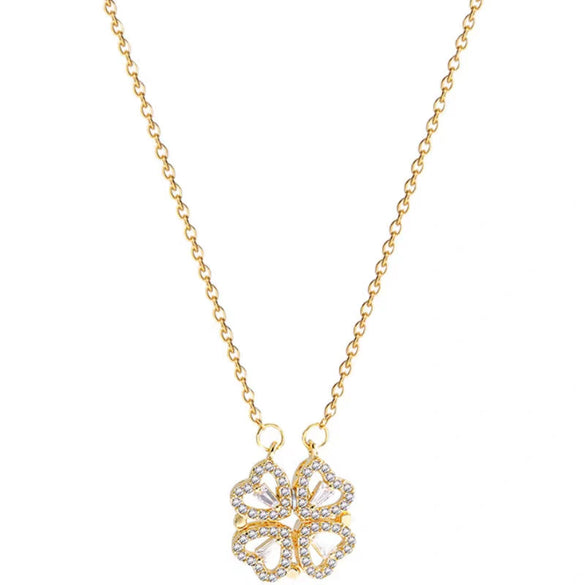 Necklace Titanium Steel Copper Heart Fourleaf Flower Animal Zodiac Cartoon Style