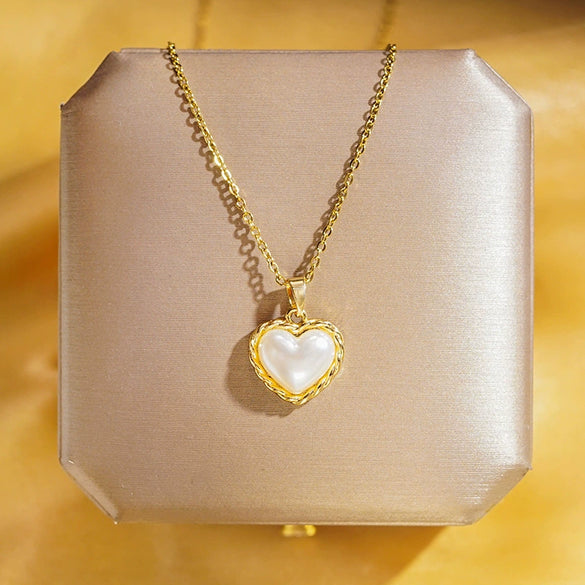 Necklace Titanium Steel Copper Heart Shape Electroplating Jewelry For Women