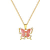 Necklace Titanium Steel Copper Hollow Pink Butterfly Geometric Cartoon Minimalist Stainless Steel