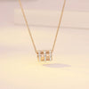 Necklace Titanium Steel Copper Inlaid Zircon Geometric Vacuum Plating Fashion