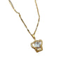 Necklace Titanium Steel Copper Love Heart Crown Geometric Cartoon Style Set With Diamonds Unisex