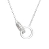 Necklace Titanium Steel Copper Microinlaid Diamond Double Ring Geometric Light Luxury Design For Women