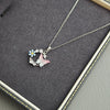 Necklace Titanium Steel Copper Pink Flower Butterfly Hollow Bow Electroplating Design For Women