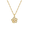 Necklace Titanium Steel Copper Real Gold Electroplated Diamond Micropaved Zircon Pearl Rotating Flower Geometric Cartoon Style