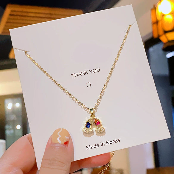 Necklace Titanium Steel Copper Real Gold Electroplated Geometric Light Luxury Jewelry For Women