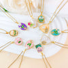 Necklace Titanium Steel Copper Real Gold Plated Oil Painting Tulip Geometric Sweet Style Cross Chain
