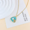 Necklace Titanium Steel Copper Real Gold Plated Oil Painting Tulip Geometric Sweet Style Cross Chain