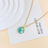 Necklace Titanium Steel Copper Real Gold Plated Oil Painting Tulip Geometric Sweet Style Cross Chain