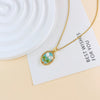 Necklace Titanium Steel Copper Real Gold Plated Oil Painting Tulip Geometric Sweet Style Cross Chain