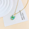 Necklace Titanium Steel Copper Real Gold Plated Oil Painting Tulip Geometric Sweet Style Cross Chain