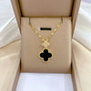 Necklace Titanium Steel Copper Shell Fourleaf Flower Geometric Style