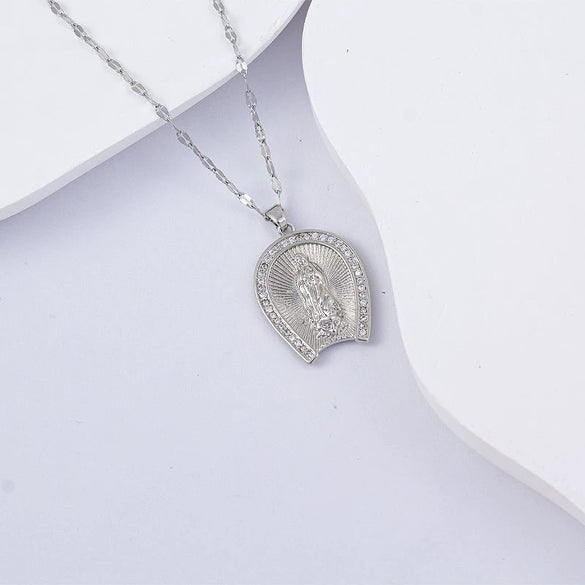 Necklace Titanium Steel Copper Water Wave Chain Cross Pendant Electroplated Light Luxury Elegant Highend Jewelry