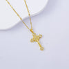 Necklace Titanium Steel Copper Water Wave Chain Cross Pendant Electroplated Light Luxury Elegant Highend Jewelry