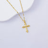 Necklace Titanium Steel Copper Water Wave Chain Cross Pendant Electroplated Light Luxury Elegant Highend Jewelry