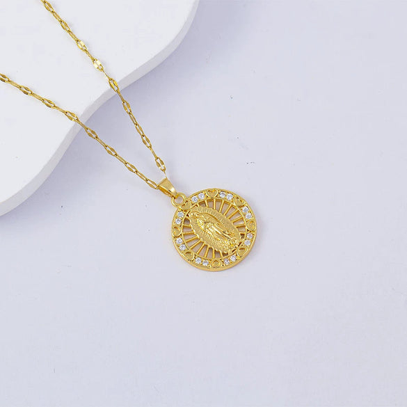 Necklace Titanium Steel Copper Water Wave Chain Cross Pendant Electroplated Light Luxury Elegant Highend Jewelry