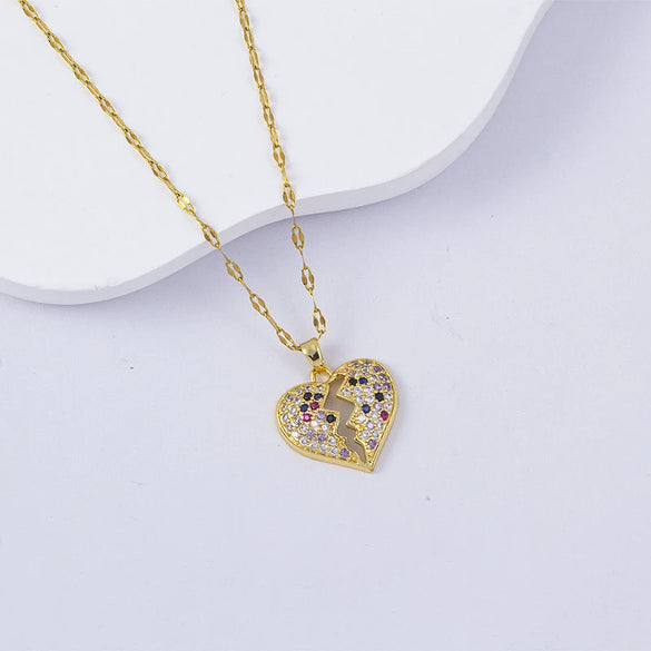 Necklace Titanium Steel Copper Water Wave Chain Cross Pendant Electroplated Light Luxury Elegant Highend Jewelry
