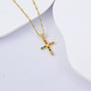 Necklace Titanium Steel Copper Water Wave Chain Cross Pendant Electroplated Light Luxury Elegant Highend Jewelry