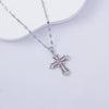 Necklace Titanium Steel Copper Water Wave Chain Cross Pendant Electroplated Light Luxury Elegant Highend Jewelry