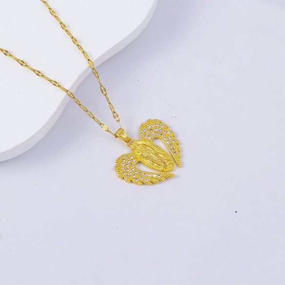 Necklace Titanium Steel Copper Water Wave Chain Cross Pendant Electroplated Light Luxury Elegant Highend Jewelry