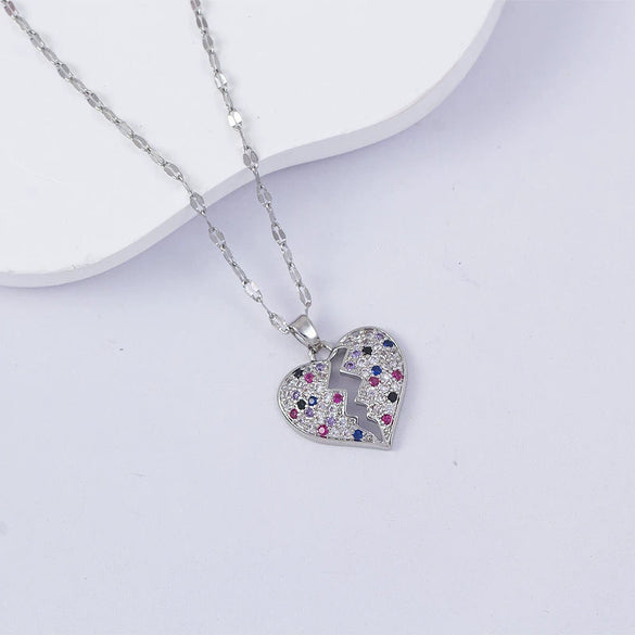 Necklace Titanium Steel Copper Water Wave Chain Cross Pendant Electroplated Light Luxury Elegant Highend Jewelry