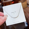 Necklace Titanium Steel Cross Chain Inlaid Zircon Mixed Gem Inlay Geometric Lovely Design