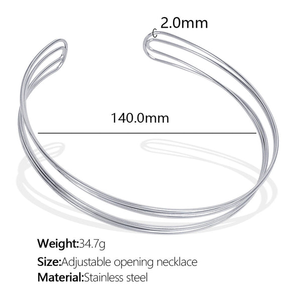 Necklace 316L Stainless Steel Cshaped Open Electroplating Fashion Jewelry For Women