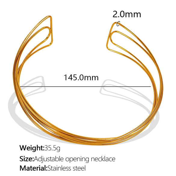 Necklace 316L Stainless Steel Cshaped Open Electroplating Fashion Jewelry For Women