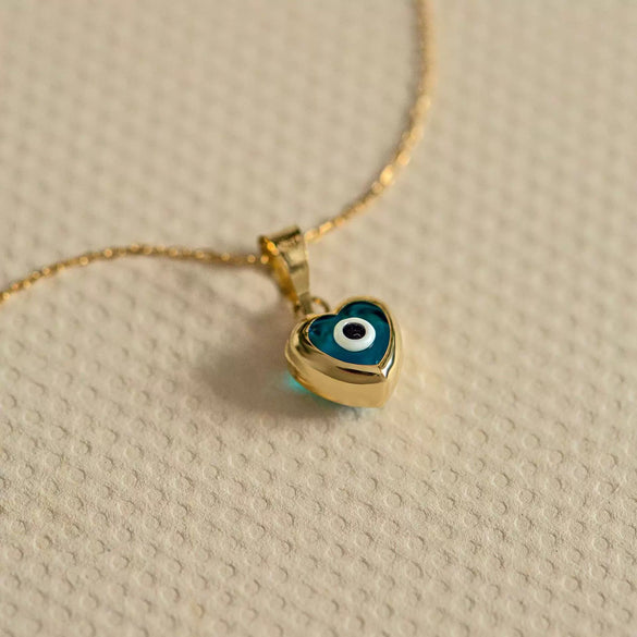 Necklace Titanium Steel Devil's Eye Drop Shape Pendant Electroplated 18K Real Gold Color Retaining Water Wave Chain