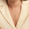 Necklace Titanium Steel Devil's Eye Drop Shape Pendant Electroplated 18K Real Gold Color Retaining Water Wave Chain