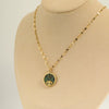Necklace Titanium Steel Devil's Eye Sunburst Geometric 18K Real Gold Electroplated